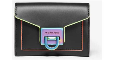 michael kors manhattan small flap wallet|Michael Kors contrast trim wallet.